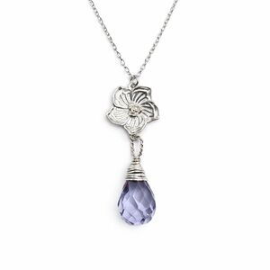 N1134 S925 Tanzanite Flower Necklace
